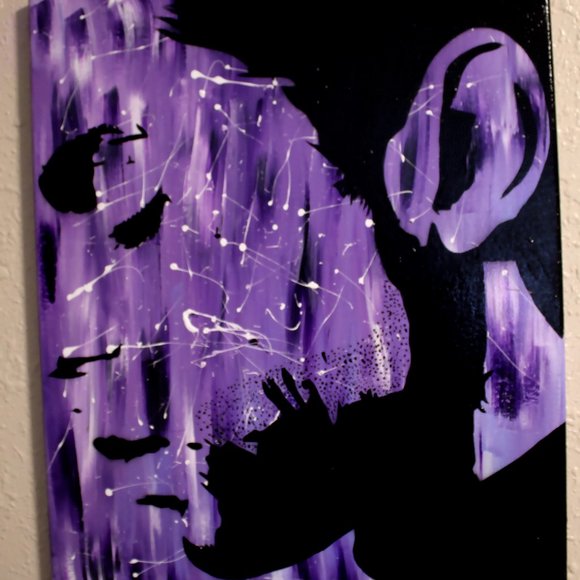 Prince Original painting "Purple Rain" by NYC Artist Ghost 16x20 - Picture 3 of 3